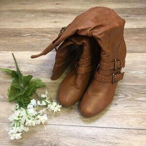 Women Mid Calf Brown 9.5 Boots